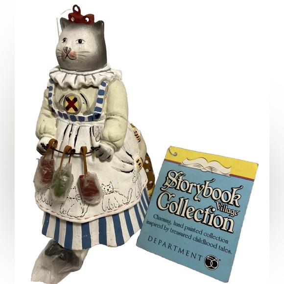 Vintage cat Ornament Dept 56 Christmas Storybook Village Three Little Kittens - Picture 1 of 16